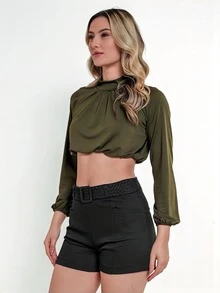 Women Tops - xanh quân đội - Xem 10