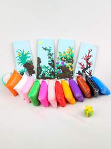 12 件超轻粘土造型 DIY 玩具套装，随机颜色玩具面团模具工具，适合儿童 - 彩色 - 查看 2