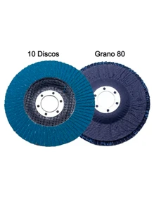 10 Piezas Disco Lija Laminado Pulido Grano 80 Tipo 29 4 1/2 X 7/8 Util Vmingo Mexico - Azul - Ver 3