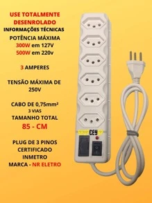 Electrical Sockets - FILTRO 6T BRANCO-NR-147 - View 2
