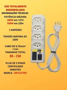 Electrical Sockets - FILTRO 4T BRANCO-NR-149 - View 2