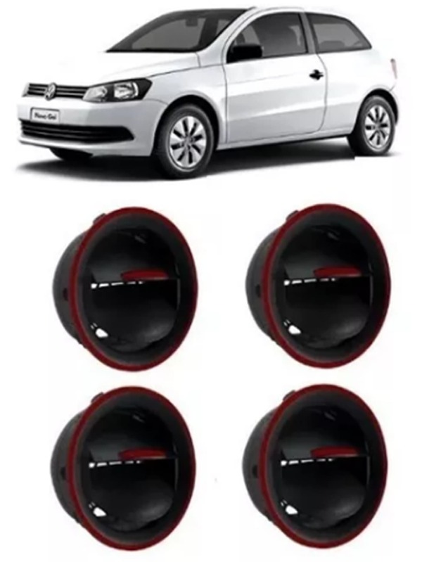 Kit 4 Difusor De Ar Gol G4 G5 G6 Voyage Saveiro Aro Vermelho