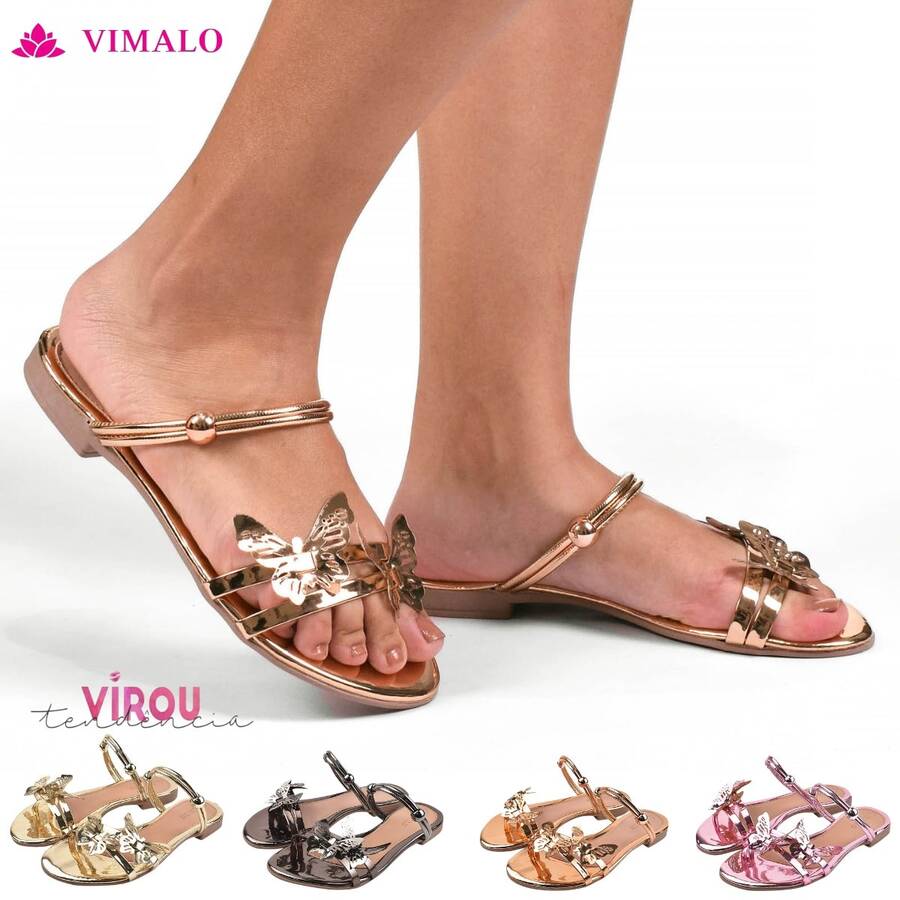 Women Flat Sandals - Đồng - Xem 1