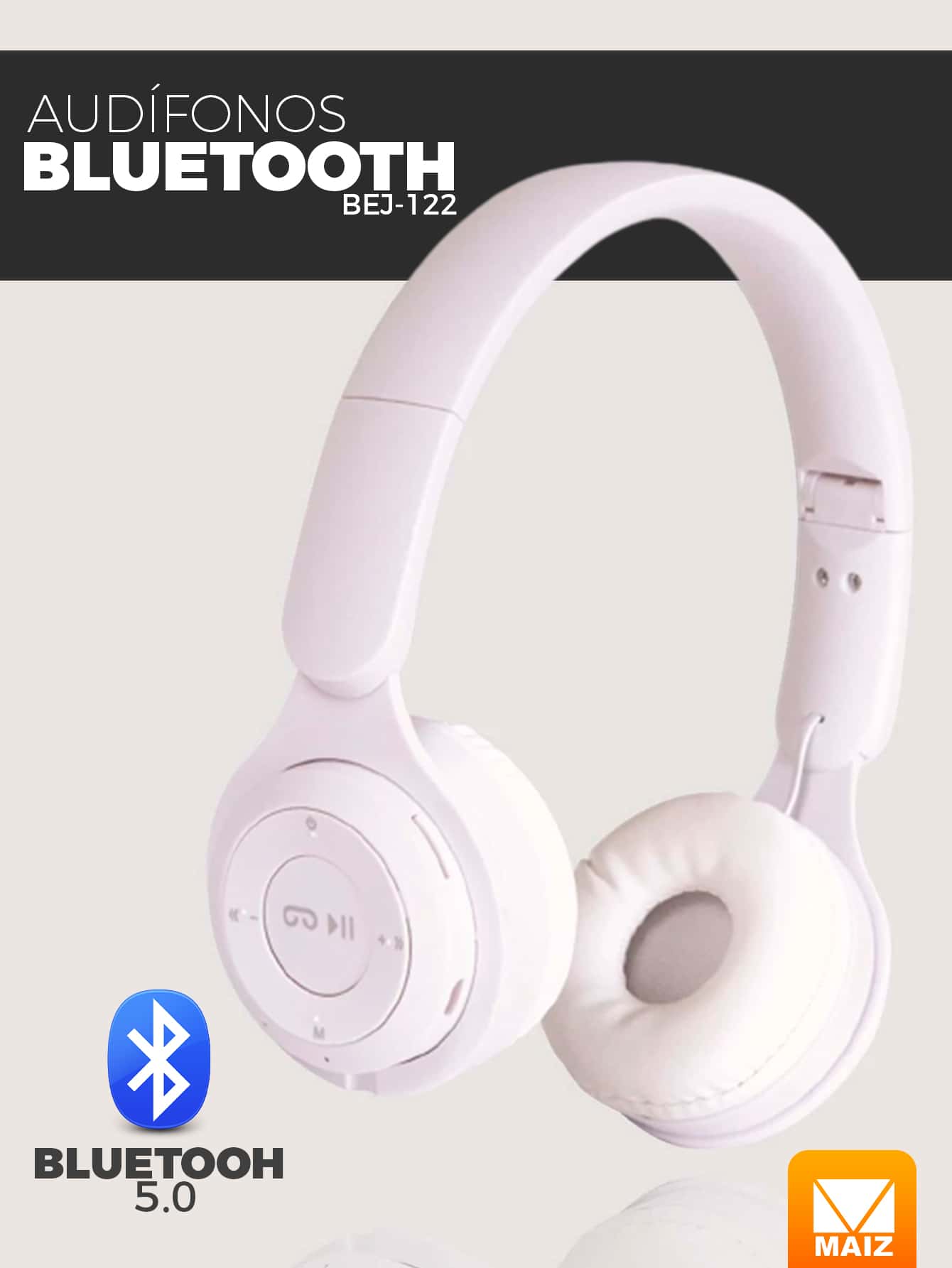 Rechargeable Hands-Free Bluetooth Headband Headphones With Led Light - Blau - Übersicht 1