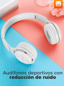 Rechargeable Hands-Free Bluetooth Headband Headphones With Led Light - 白色 - 查看 2
