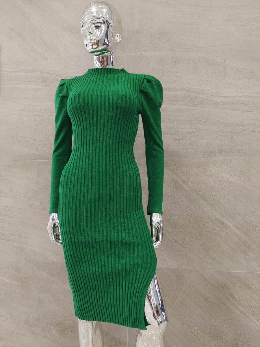 Women Sweater Dresses - màu xanh lá - Xem 1