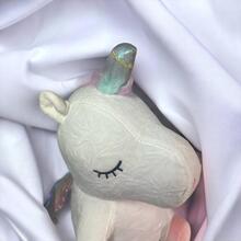 Peluche De Unicornio Gordito Almohada Suave Para Abrazar Para Niños Y Niñas - Blanco - Ver 4