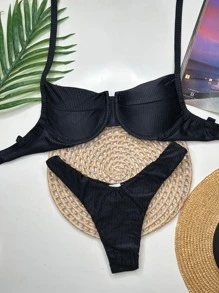 Women Bikini Sets - 黑色 - 查看 2