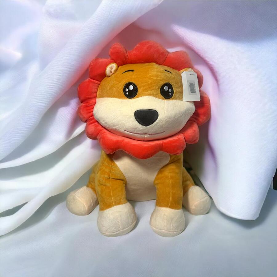 Peluche De Leon Tierno Gordito Almohada Suave Para Abrazar Para Niños Y Niñas - Amarillo Mostaza - Ver 1