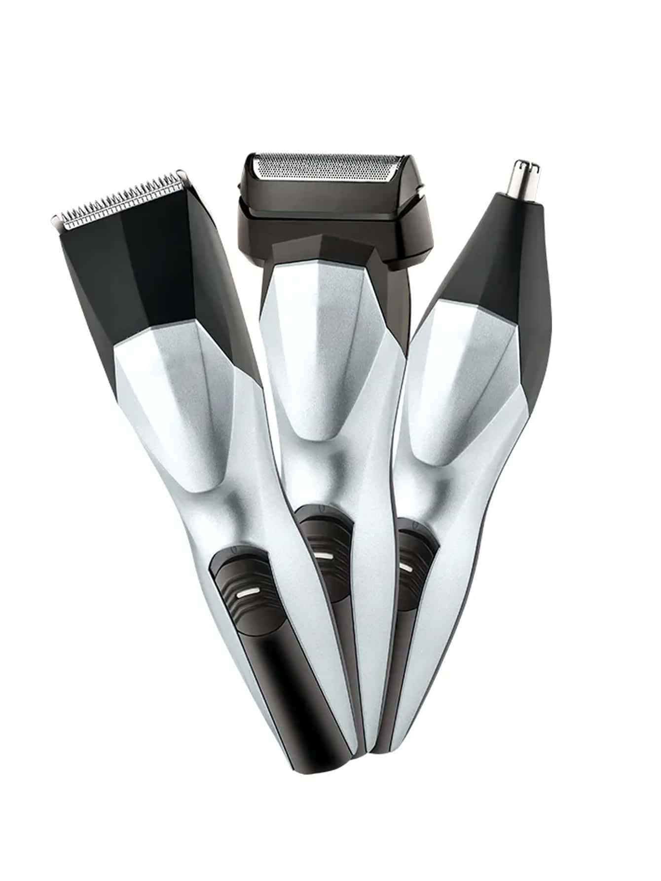Rechargeable Electric Shaver Razor With Interchangeable Head 3 In 1 Chin Shaving Machine - Silver - View 1