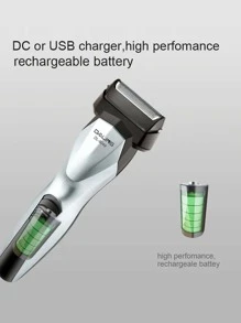 Rechargeable Electric Shaver Razor With Interchangeable Head 3 In 1 Chin Shaving Machine - Silver - View 3