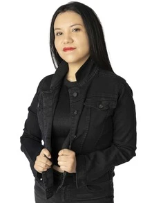 Chamarra de Mezclilla para mujer - Negro - Ver 7