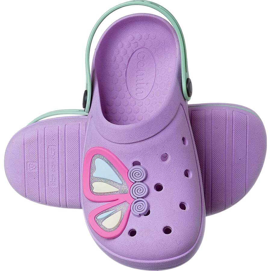 Babuche Feminina Infantil Menina + Aplique Borboleta Camin Calçados