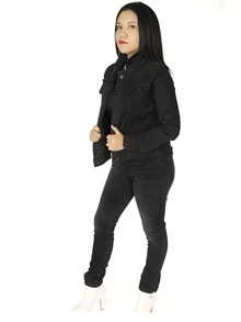 Chamarra de Mezclilla para mujer - Negro - Ver 10