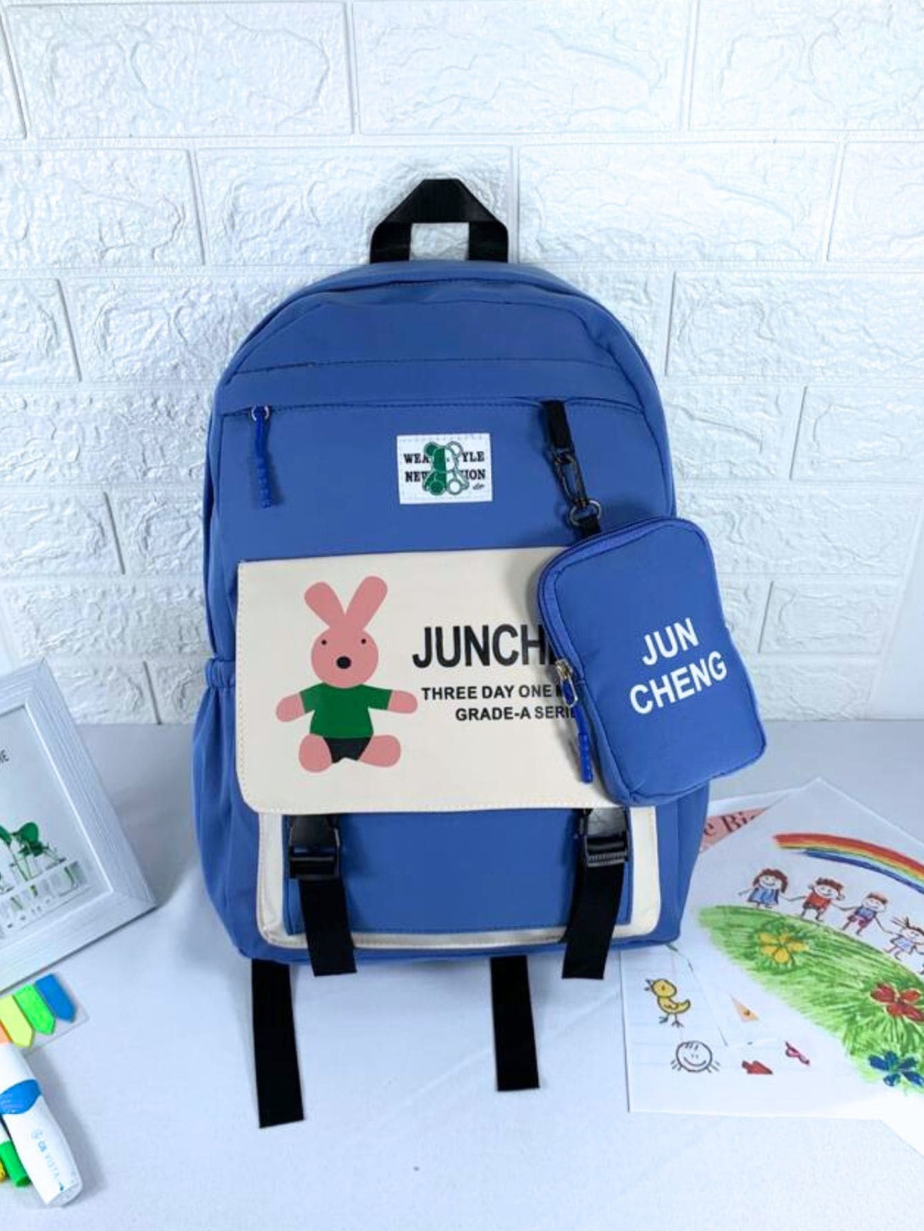 Women Fashion Backpacks - 藍色 - 查看 1