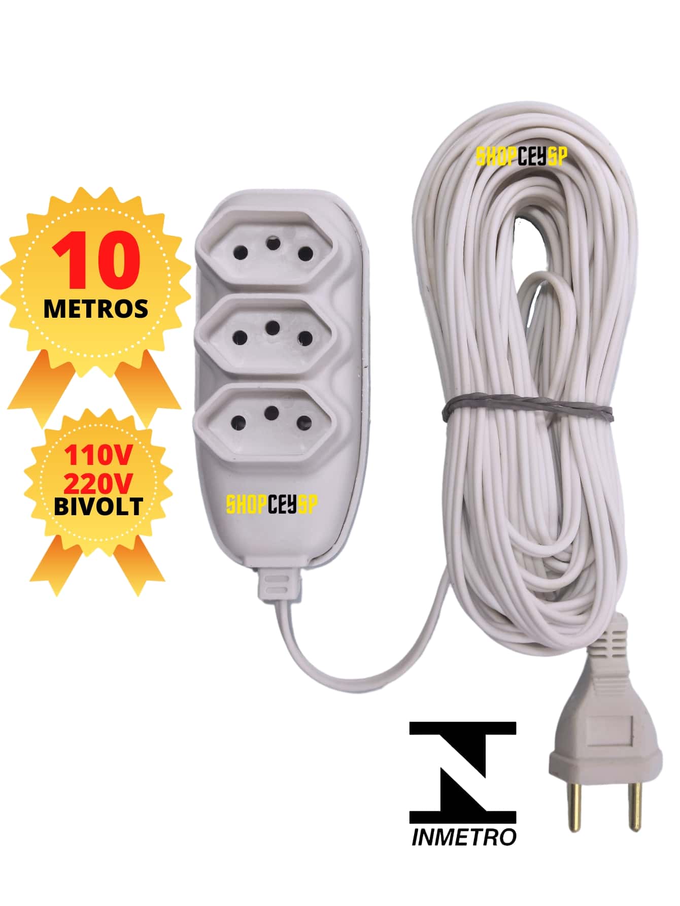 Electrical Sockets - EXT 10 MT BRANCA METROS NR-154 - مشاهدة 1