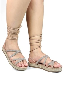 Women Flat Sandals - 乾枯玫瑰色 - 查看 1