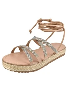 Women Flat Sandals - 乾枯玫瑰色 - 查看 4