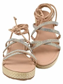 Women Flat Sandals - 乾枯玫瑰色 - 查看 3