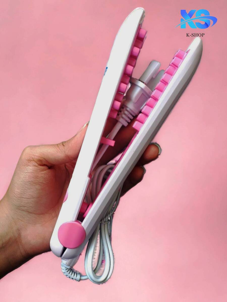 Mini plancha waflera vuliminizadora de cabello,Waflera - Rosa - Ver 1