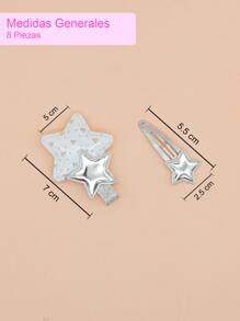 Set 8 Pieces Hairpin With Star Decoration - 彩色 - 查看 6