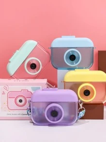 Botella de Agua Diseño Camara Cantimplora Portatil Libre de BPA Sellado al vacio Con correo 400ml, Sellado Hermetico Anti Derrame - Rosa - Ver 1