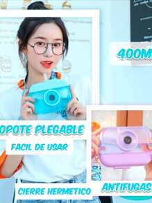 Botella de Agua Diseño Camara Cantimplora Portatil Libre de BPA Sellado al vacio Con correo 400ml, Sellado Hermetico Anti Derrame - Rosa - Ver 6