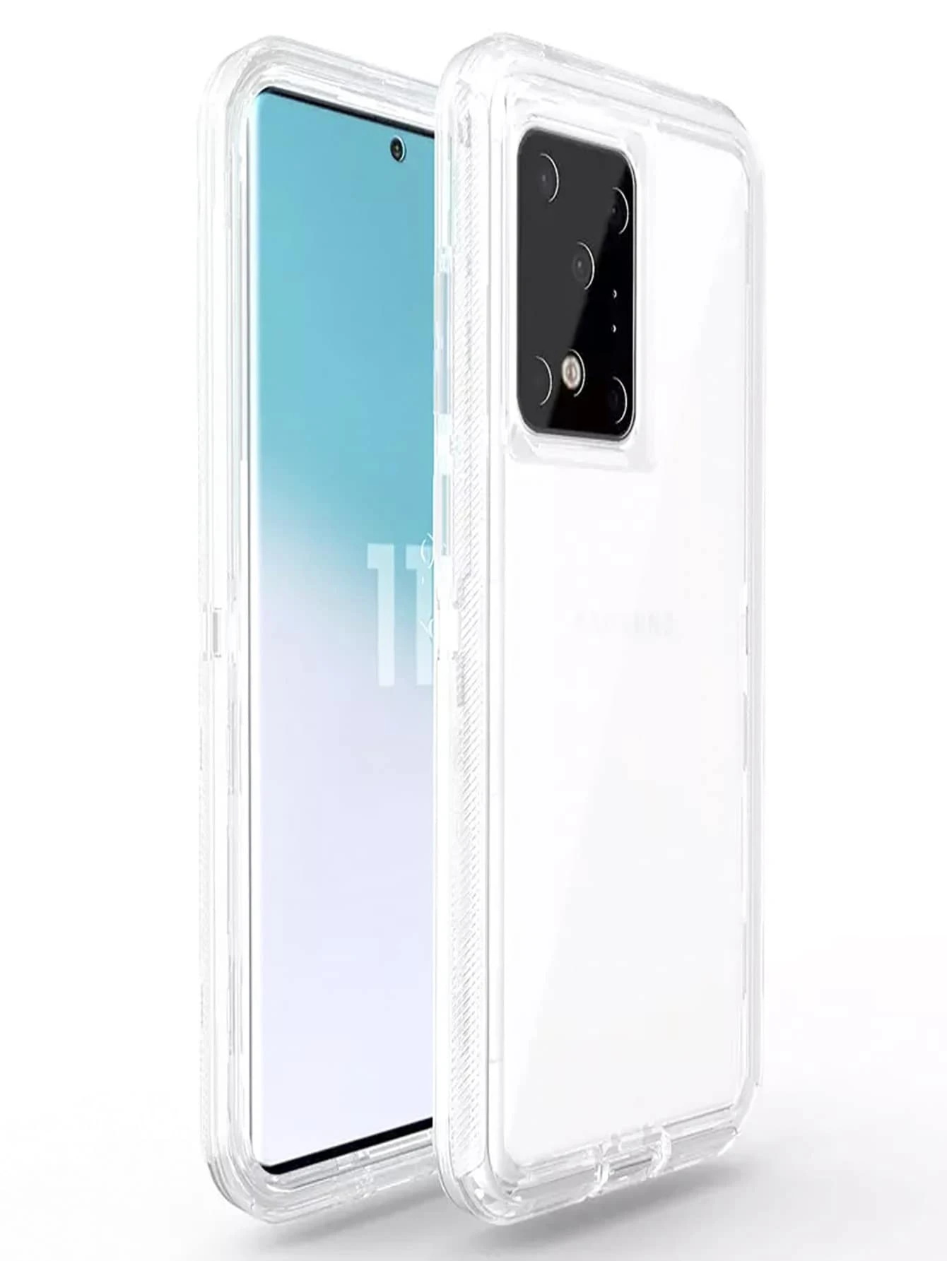 NETONBOX.COM Premium Heavy Duty 360 Cell Phone Case Compatible With Samsung Cell Phones From S8 To S24 Ultra Antishock 3 In 1 Acrigel. - Clear - View 1