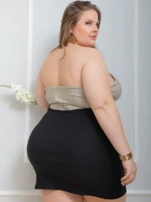 Plus Size Skirts - Black - View 2