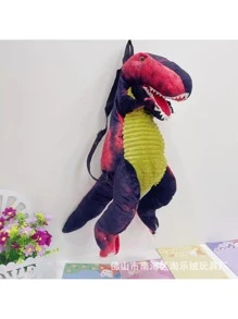 Banda sonora + simulación de luz dinosaurio grande mochila para niños mochila para niños creativo nuevo juguete de dibujos animados bolsa de dinosaurio bolsa de peluche - Burdeos - Ver 1