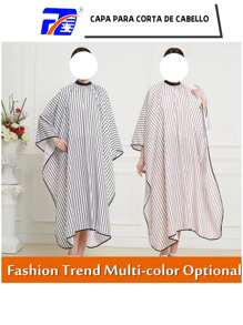 Capa Para Corte De Cabello Con Rayas - Blanco y Negro - Ver 1