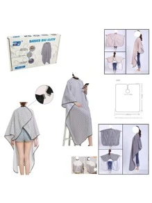 Capa Para Corte De Cabello Con Rayas - Blanco y Negro - Ver 7