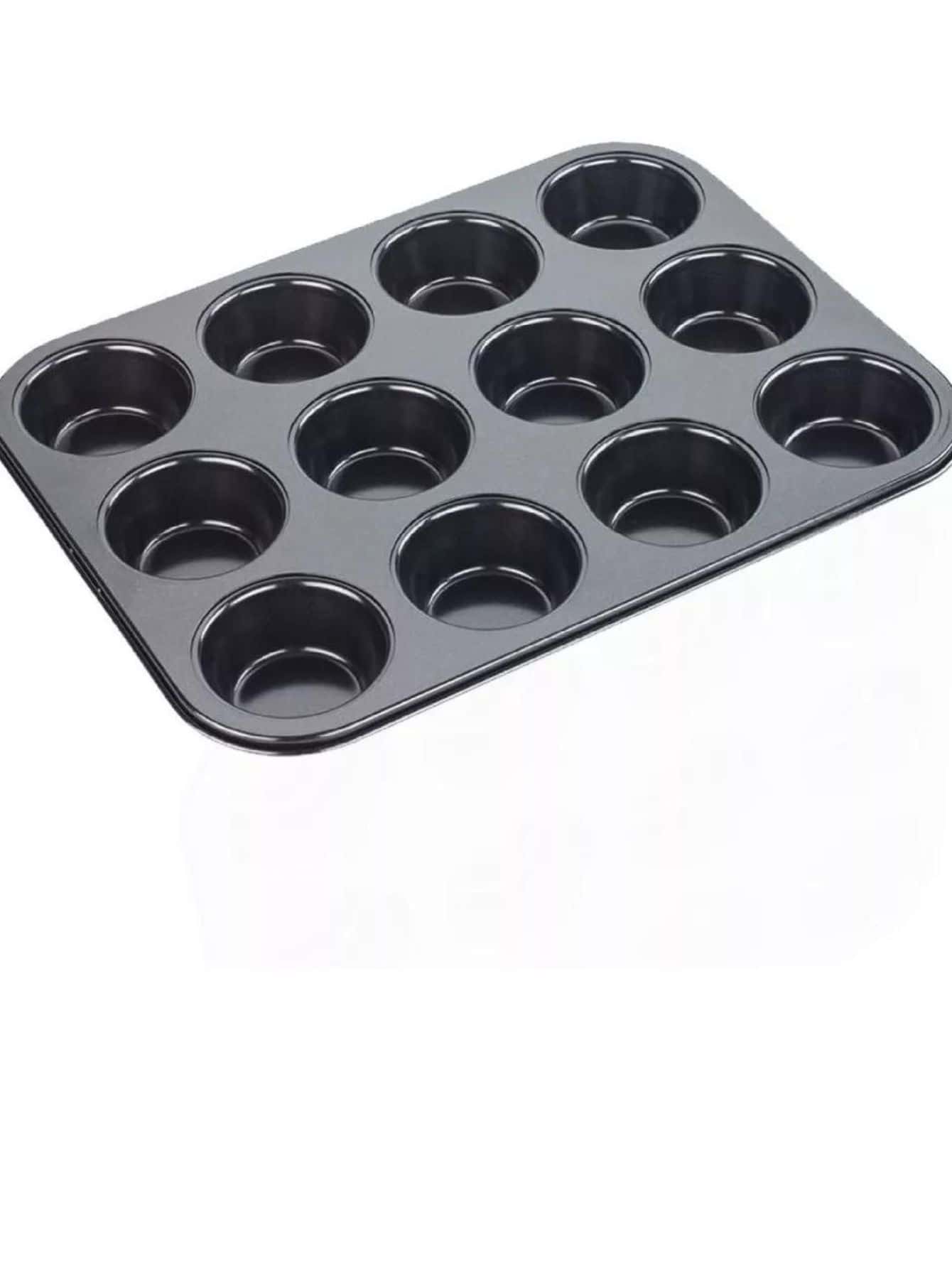 Forma P/ Cupcake Pão De Mel  Antiaderente 12 Cavidades - Preto - Visão 1