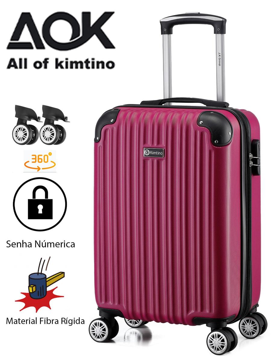 Mala De Bordo Viagem Nacional Internacional Com 4 Rodas 360º 10 kg Com Trava De Encaixe, Dupla Zíper Com Expansão, Divisório Interno, Envio Cor Aleatória - Multicolorido - Visão 1