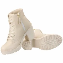 Women Fashion Boots - Beis - Ver 2