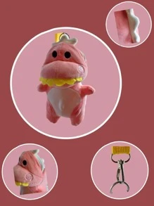 Mochila de dinosaurio ideal para regalo para Niño o Niña, Mini Peluche , Excelente opción para regreso a clases - Rosa vieja - Ver 2