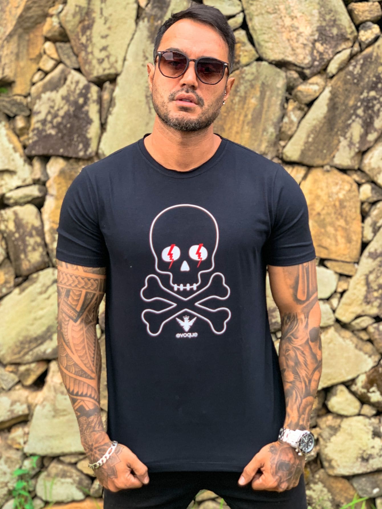 Men T-Shirts - 黑色 - 查看 1