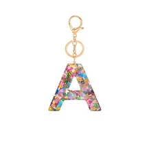 1 Pieza Llavero Con Inicial Y Lentejuelas En Forma De Corazón Con Resina Epoxi, Colgante De Llavero De Pareja Diario De Moda Europea Y Americana