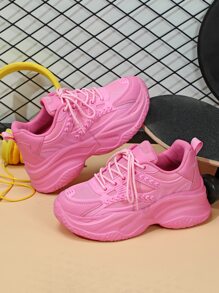 休閒和時尚爸爸鞋 - 粉色 - 查看 2