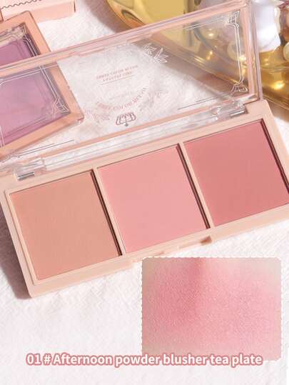 Soft Misty Matte Cheek Blush Three Colors Long-lasting Non-fading Natural Delicate Blush Powder For Daily Makeup And Lightening Effect
