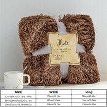 1pc Decorative Super Soft Plush Blanket, Double-sided Lightweight Fluffy Faux Wool Warm Blanket, Suitable For Sofa Bed, Nap, Modern Style Rectangular Home Use Blanket - 紮染-咖啡 - 查看 2