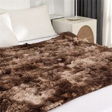 1pc Decorative Super Soft Plush Blanket, Double-sided Lightweight Fluffy Faux Wool Warm Blanket, Suitable For Sofa Bed, Nap, Modern Style Rectangular Home Use Blanket - 紮染-咖啡 - 查看 7