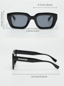 1pc Square Frame Slimming Versatile Fashion Glasses Shades Beach Accessories Beach Accessories For Women Glasses Shades Basics Fall Winter Women Outfits Clothes Business Casual Gifts For Summer Beach Vacation,Outdoor,Travel Preppy Style For Back To School