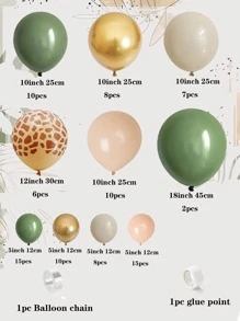 93pcs/set Latex Balloon Garland, Modernist Giraffe Skin Pattern Balloon Arch For Birthday Party - Multicolor - View 3