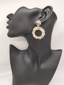 Fashion Artificial Crystal Hollow Out Round Drop Earrings For Women For Decoration Gift Party