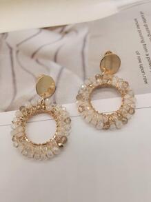 Fashion Artificial Crystal Hollow Out Round Drop Earrings For Women For Decoration Gift Party