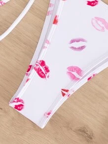 Bikini de dos piezas de unicolor sexy para playa y resort - Blanco - Ver 4