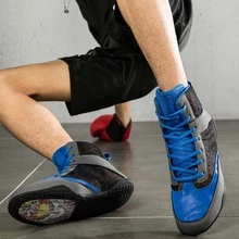 Lightweight & Breathable Classic Fashionable Simple Popular Wrestling Boxing Training Shoes - Blue - View 1