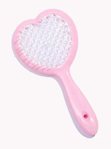 1pc Heart Shaped Hollow Out Comb Hair Brush - Multicolor - View 3