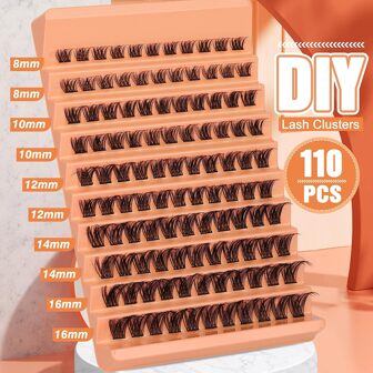 10 filas de pestañas postizas falsas con racimos de diferentes tamaños, rizadas, voluminosas y con capas para un maquillaje de ojos impecable